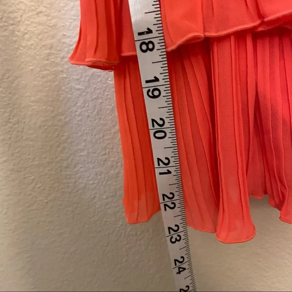 WEISSMAN Dance Costume coral orange lace leotard dress MC medium child 10/12